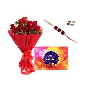 Gift Flower and Chocolates to sister on rakhi